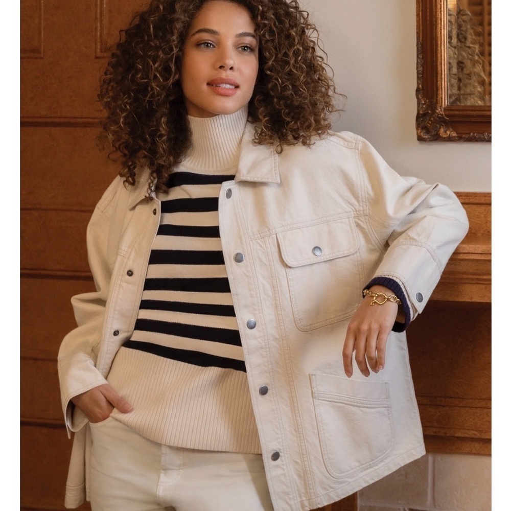 Velvet Heart Cream Corduroy Utility Jacket